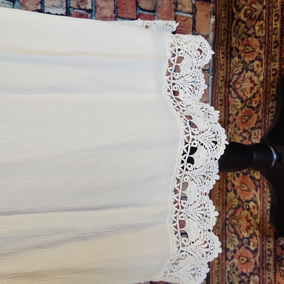 Hint Of Mint Lace Gauze Ivory Boho Dress S - Picture 5 of 10